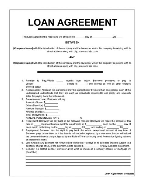 Editable 40 Free Loan Agreement Templates Word & Pdf ᐅ Templatelab ...