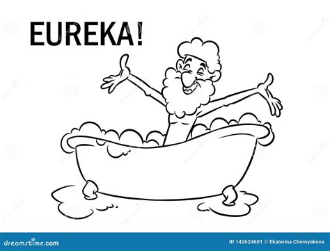 Archimedes Eureka Swimming Bath Cartoon Illustration | CartoonDealer ...