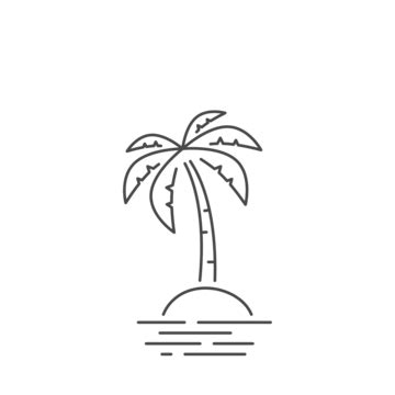 Palm Island Icon Tropical Illustrations Holiday Vector, Tropical ...