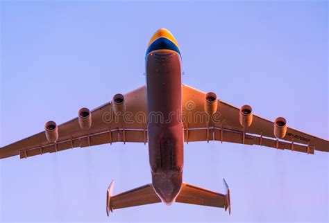 Antonov an-225 Mriya Aircraft Takes Off from the Gostomel Airport Editorial Stock Image - Image ...