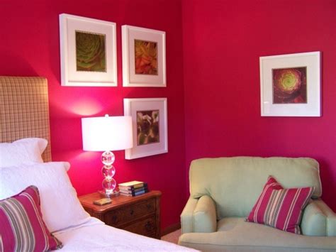 love the raspberry wall color | Wall color, Bedroom wall, Minimalist living room