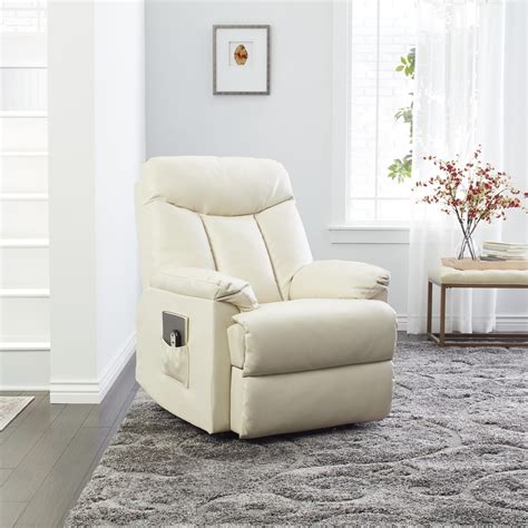 Copper Grove Off White Leather Power Recliner Chair Cream Standard | eBay