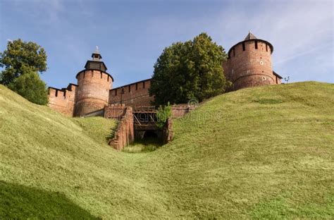 The Tower and the Wall of the Kremlin Stock Photo - Image of blue ...