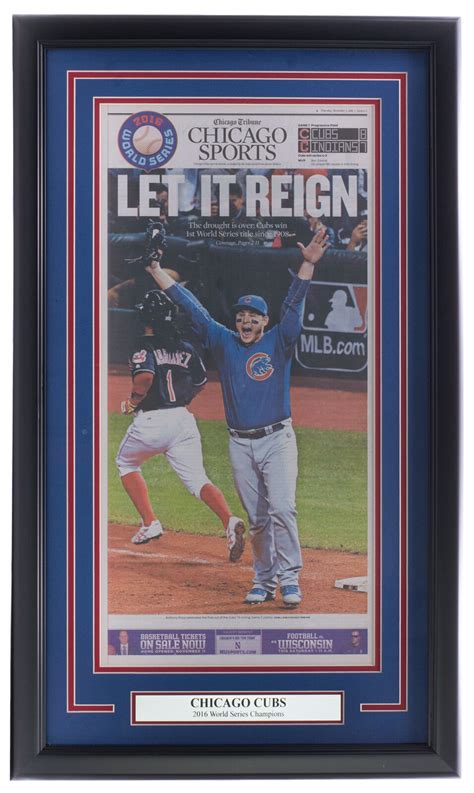 Chicago Cubs Framed 18x30 2016 World Series Champs Chicago Tribune ...