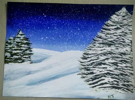 Winter wonderland Acrylic Painting by me. StudioSilvercreek tutorial | Acrylic painting, Winter ...