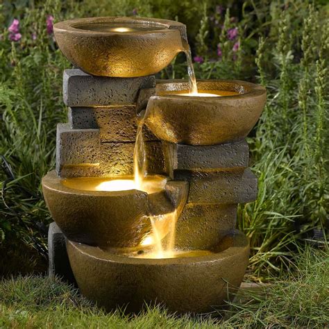 Jeco Pots Water Outdoor Fountain with Led Light - Walmart.com
