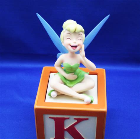 Vintage Disney Tinkerbell TINK Keepsake Box Treasure hand painted resin Peter Pan fairy pixie ...