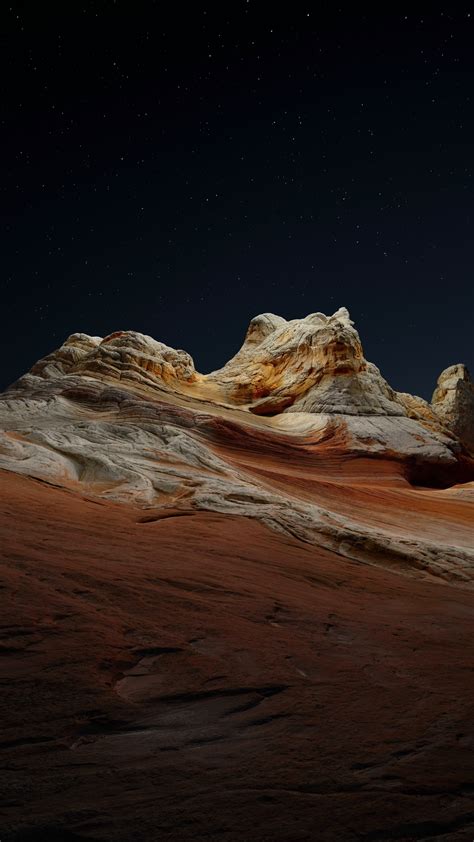 Wallpaper iOS 14.2, Desert Peak Night, 4K, OS #23219