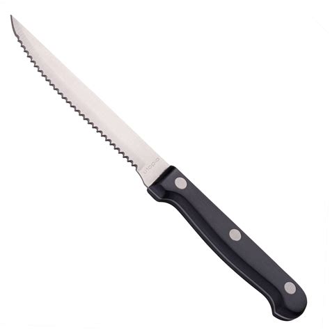 Steak Knife Black Poly Handle | Serrated Steak Knives Meat Knife - Buy at Drinkstuff