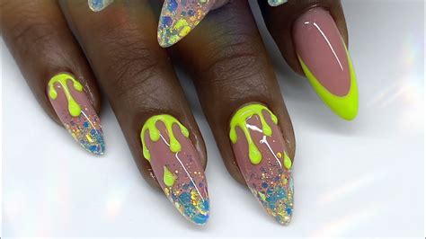 Get Ready to Shine with These Rainbow Neon Ombre Nails - Click for Eye ...