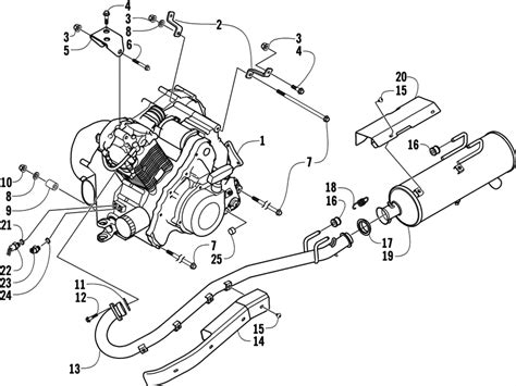 Engine and exhaust for 2004 Arctic Cat ATV 400/500 | General sales region, Red, 10963705-697146