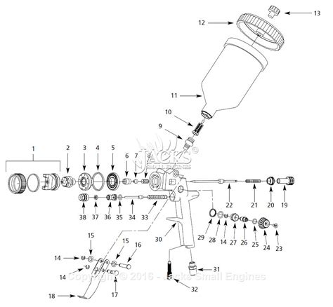 Campbell Hausfeld DH5800 Parts Diagram for Spray-Gun Parts