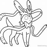 Sylveon Pokemon Coloring sketch template