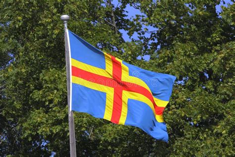 Flag of Aland Islands stock photo. Image of ahvenanmaa - 36093106