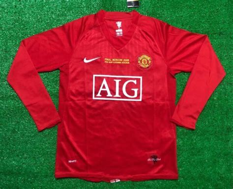 Manchester United Home 2008 Full Sleeve Retro Jersey Customizable ...