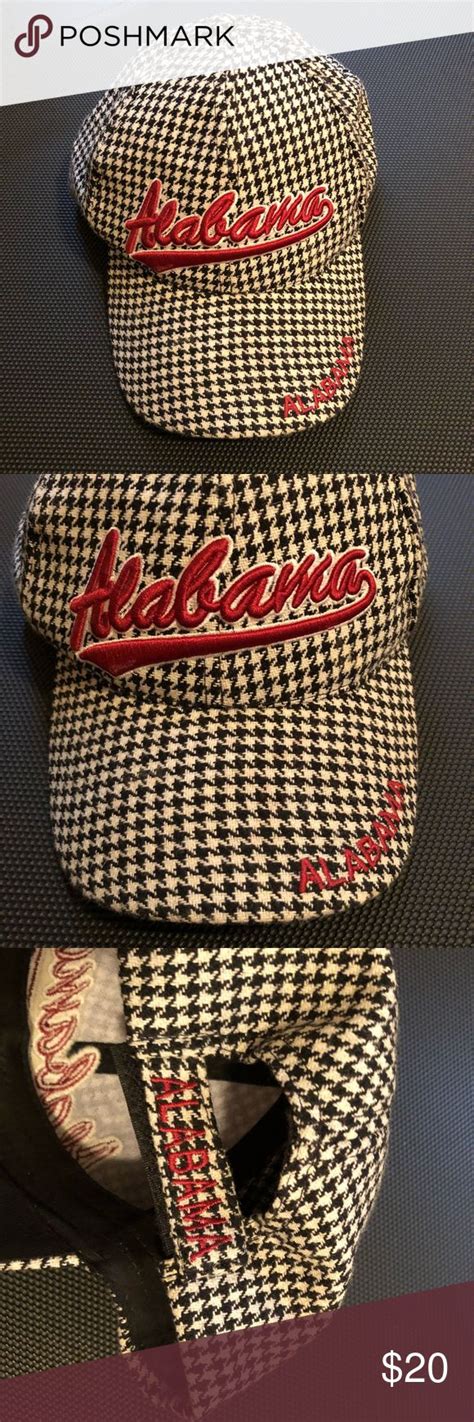 Alabama Baseball Hat Hounstooth | Baseball hats, Alabama accessories, Hats