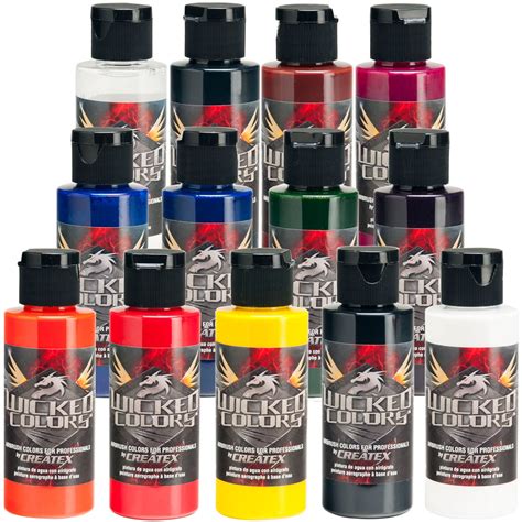 12 Createx Wicked Colors Detail Airbrush Paint Kit - Hobby, Craft, Art Painting - Walmart.com