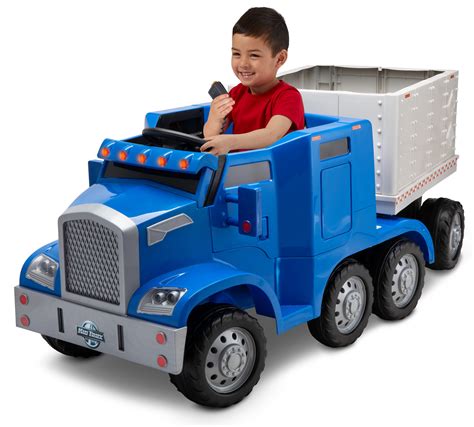 Kid Trax Semi-Truck and Trailer Ride-On Toy, Blue - Walmart.com