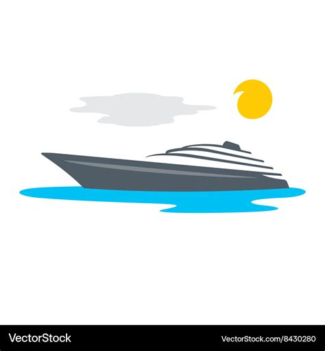 Yacht cartoon Royalty Free Vector Image - VectorStock