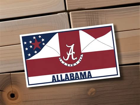 Proudly Display the Alabama State Flag Bumper Sticker | MUSE AI