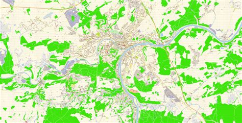 Namur PDF Map Vector Belgium City Plan detailed Street Map Adobe PDF in layers