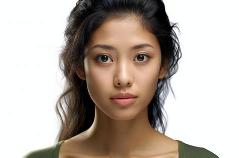 Premium AI Image | Portrait of a beautiful asian woman with long brown hair