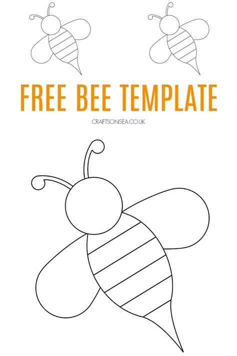 FREE Bee Template (Printable PDF) | Bee template, Bee printables, Bee ...