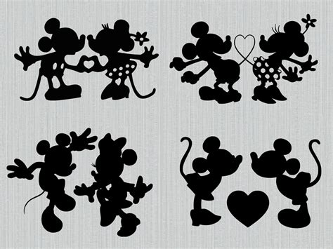 Mickey mouse minnie mouse svg love kissing heart Mickey | Etsy