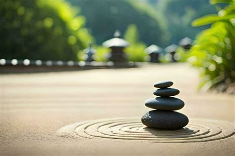 zen garden with zen stones. AI-Generated 33904654 Stock Photo at Vecteezy