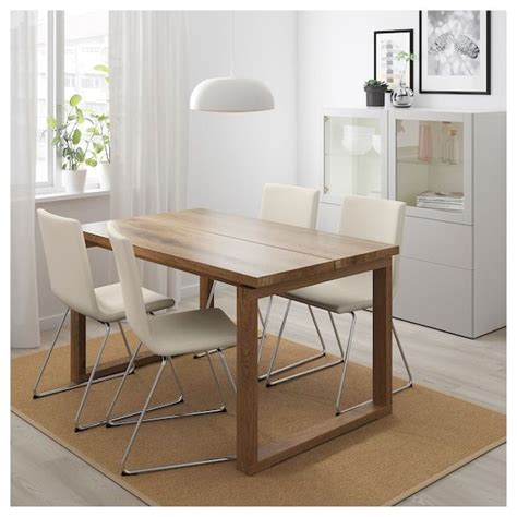 MÖRBYLÅNGA Table, oak veneer brown stained, Length: 55 1/8" - IKEA | Ikea, Ikea table, Table