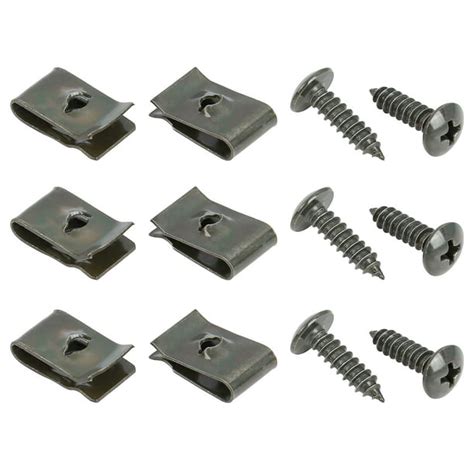 100 Set 4.2x16mm U Clip Screw Assortment Car Clips Fasteners with Screws for Securing Wires and ...