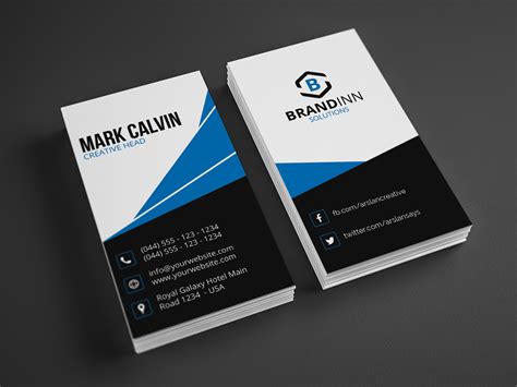 Modern Vertical Business Card 24 - Graphic Pick