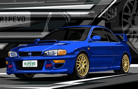 Subaru Impreza WRX STi GC8 artwork (found on a wallpaper website) : r/JDM