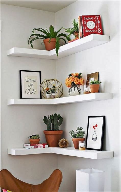 20+ Creative Floating Corner Shelves For Living Room Organization Ideas | 1000 | Corner shelf ...