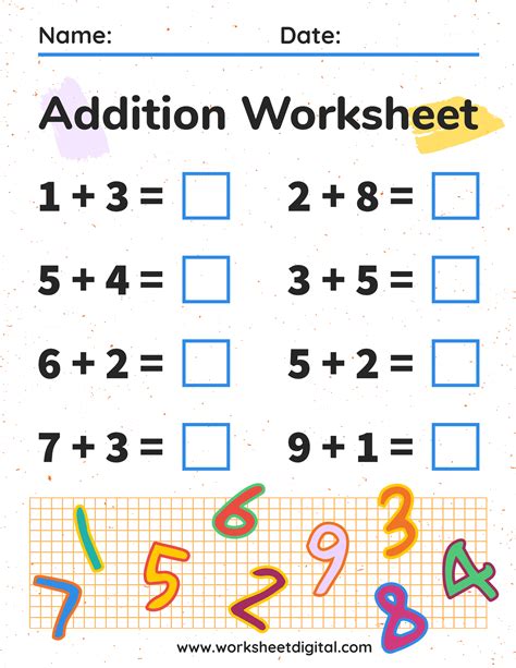 Addition Worksheet - Worksheet Digital