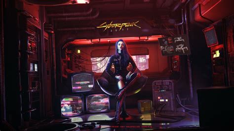 1366x768 Resolution Cyberpunk 2077 Girl Art 1366x768 Resolution Wallpaper - Wallpapers Den