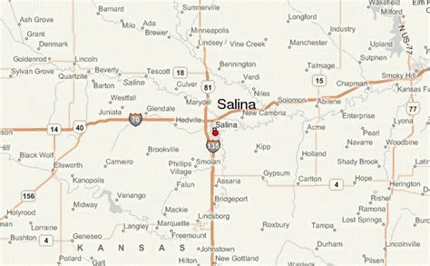 Salina Kansas Map - TravelsFinders.Com