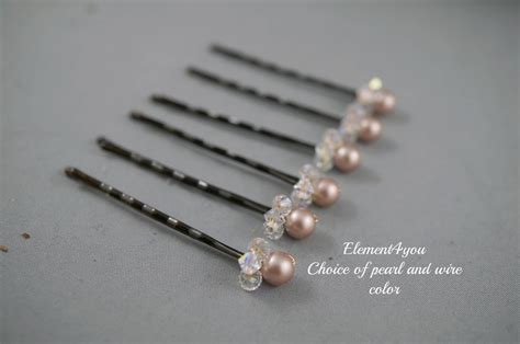 Small Hair pins Ivory white champagne Swarovski pearls