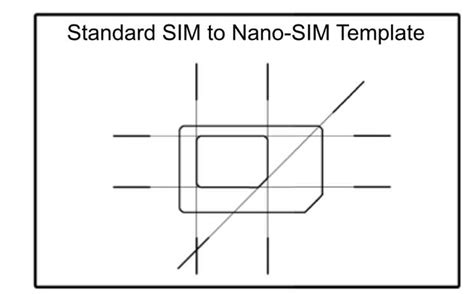 Micro SIM To Nano SIM Template - SIM cutting guide