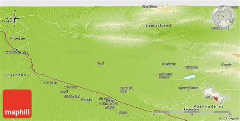 Physical Panoramic Map of Bukhara