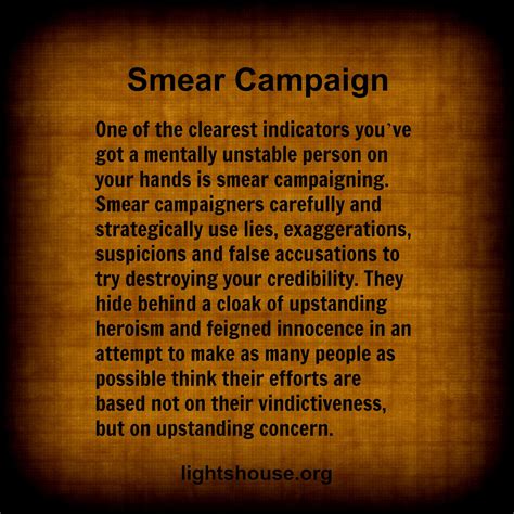 Sanctuary for the Abused: Smear Campaigns - Part V in a Series