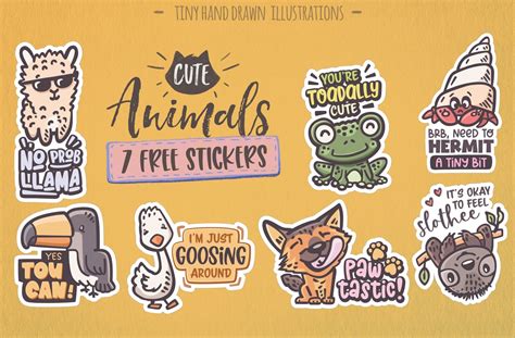 Free Cute Animals Stickers - Good Stuff No Nonsense