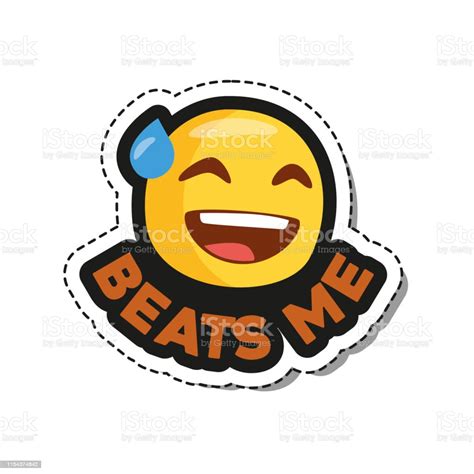 Beats Me Emoji Sticker For Social Network Stock Illustration - Download ...