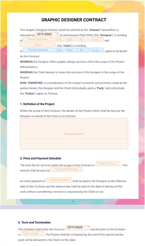 Graphic Designer Contract - Sign Templates | Jotform