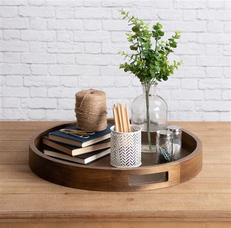 Hutton Round Wood Tray | Coffee table decor tray, Coffee table centerpieces, Decorating coffee ...