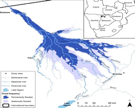 Okavango Delta map showing study sites. Source. ORI, GIS Lab, 2019. | Download Scientific Diagram