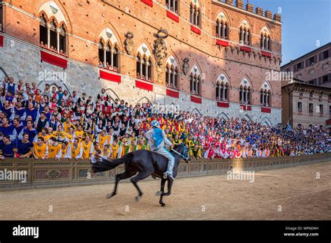 The Palio di Siena horse race on Piazza del Campo, Siena, Tuscany, Italy Stock Photo - Alamy