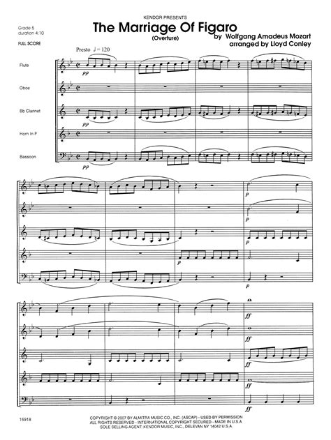 The Marriage Of Figaro (Overture) - Full Score | Sheet Music Direct