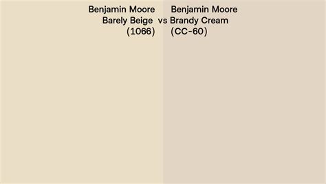 Benjamin Moore Barely Beige vs Brandy Cream side by side comparison