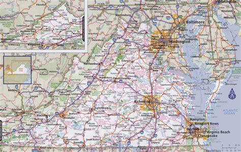 Virginia Road Map within Printable Map Of Virginia | Printable Maps